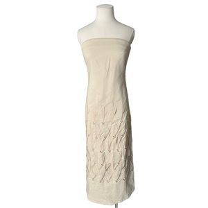 C/MEO COLLECTIVE Beige Oat Strapless Midi Dress 4